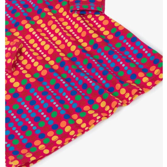 Agatha Ruiz de la Prada Girls Pink & Colourful Dot Print Cotton Jersey Dress - Picture 3 of 3